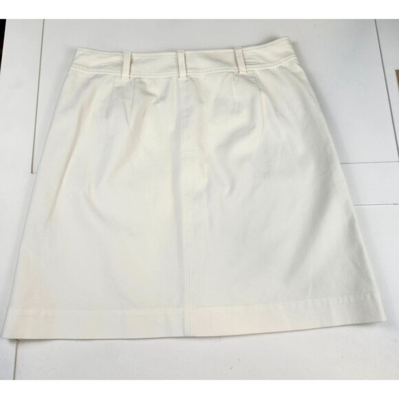 LOFT Cream Utility Skirt Button Front Safari Military Cotton Twill Size 12 - Picture 4 of 9